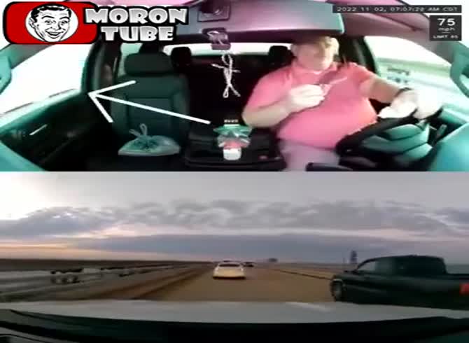Video :When a driver cuts him off, a right-lane squatter corrects him